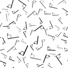 Obraz premium Black Microphone icon isolated seamless pattern on white background. On air radio mic microphone. Speaker sign. Vector Illustration.