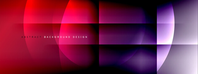 Fototapeta premium Vector abstract background - circle and cross on fluid gradient with shadows and light effects. Techno or business shiny design templates for text