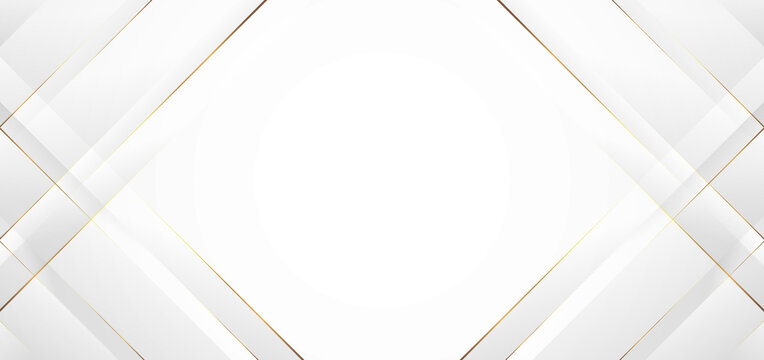 Abstract modern white background paper cut style with golden line  Luxury concept.