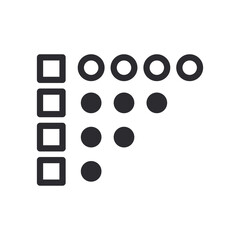 Options list with points line style icon vector design