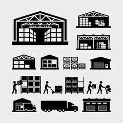 Warehouse Vector Icons 