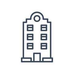 city building with windows line style icon vector design