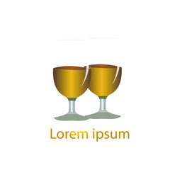 illustration of a bottle of Whisky and a glass