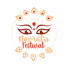 Obraz premium goddess durga happy navratri indian flat style icon