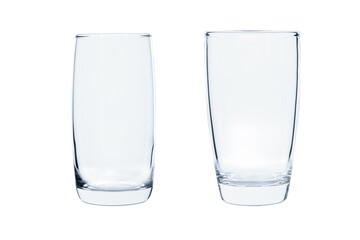 Empty glass on white background