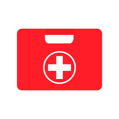 First aid kit flat, medicine icon, vector illustration isolated on white background