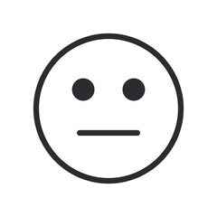 Fototapeta premium neutral emoji face line style icon vector design