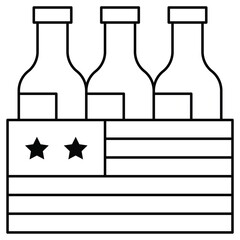 Beer crate, United state independence day related icon