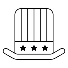 Uncle sam hat, United state independence day related icon