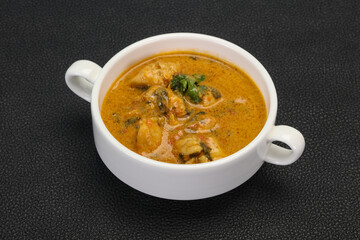 Traditional thai curry chicken soup