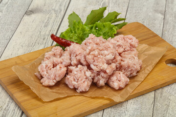 Homemade pork minced meat for cooking
