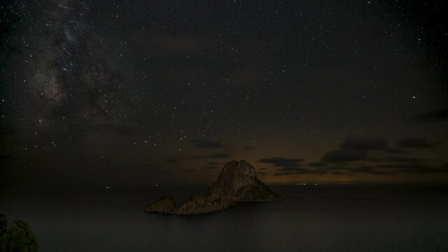 Es Vedra with Milky Way Time lapse. 