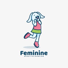Vector Logo Illustration Feminine Simple Mascot Style.