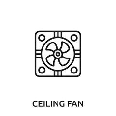 ceiling fan icon vector. ceiling fan sign symbol for modern design.