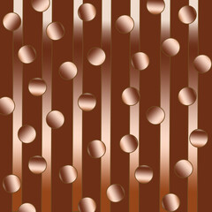 Gradient  vertical  lines and circles  on chocolate  background 