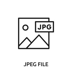 jpeg file icon vector. jpeg file sign symbol for modern design.