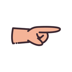 pointing gesture with hand line and fill style icon vector design