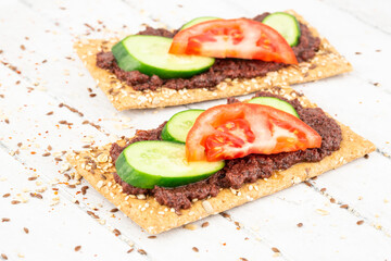 Sandwiches with olive paste