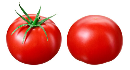 Tomatoes on white background. Tomato isolated. Whole tomato. Tomato with clipping path.