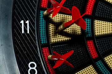 Close up of an electronic dart board