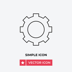 Gear icon vector. Cogwheel sign