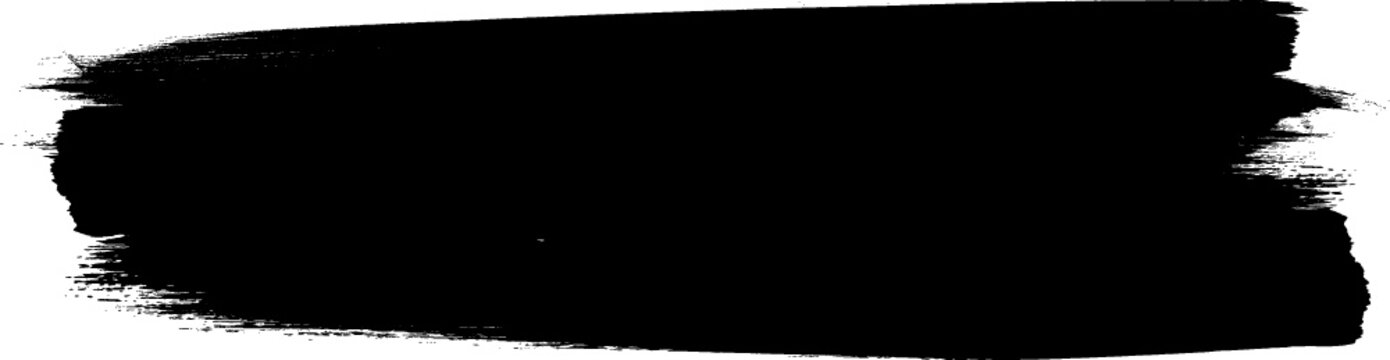 Grunge Paint stripe . Vector brush Stroke . Distressed banner . Black isolated paintbrush collection . Modern Textured shape . Dry border in Black . 