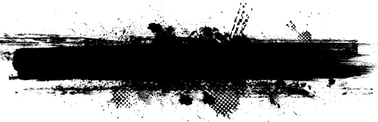 Grunge Paint stripe . Vector brush Stroke . Distressed banner . Black isolated paintbrush collection . Modern Textured shape . Dry border in Black . 