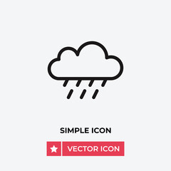 Rain icon vector. Cloud sign