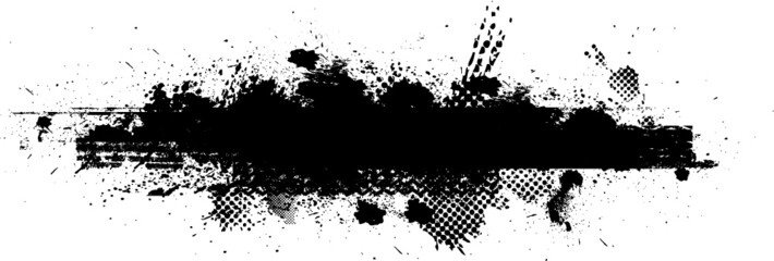 Grunge Paint stripe . Vector brush Stroke . Distressed banner . Black isolated paintbrush collection . Modern Textured shape . Dry border in Black . 