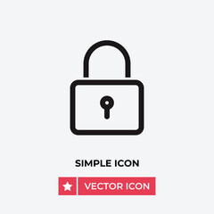 Lock icon vector. Padlock sign