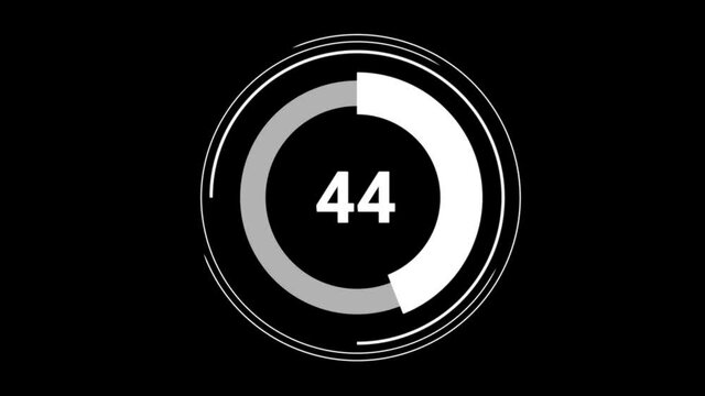 44 forty four percent number circle pie diagram chart animated