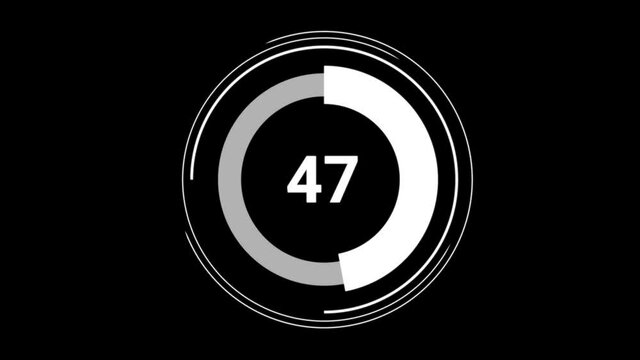 47 forty seven percent number circle pie diagram chart animated