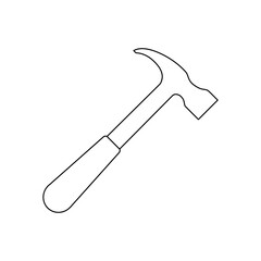Hammer line icon. Vector hammer illustration isolated on white.
