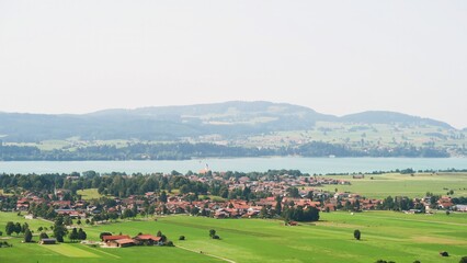 Naklejka premium View of a alpine german valley from mountain top