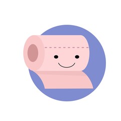 Roll of toilet paper. Icon. Vector illustration.