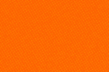 Obraz premium Pop art colorful comics book magazine cover. Polka dots orange and yellow background. Cartoon funny retro pattern. Vector halftone illustration. 90-s style. Template design for poster, card, flyer.