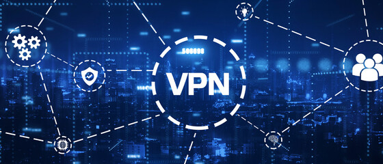 Business, Technology, Internet and network concept. VPN network security internet privacy encryption concept. 3D illustration.