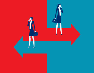 Walk in with the arrow to observe the other party's area