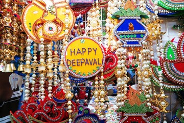 Festive colourful decoration for Deepavali sold in Little India, Happy Deepavali