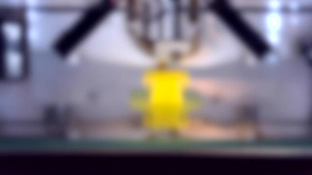 Blurred background. 4 four videos Timelapse The process of new printing