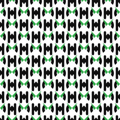 Vector seamless pattern texture background with geometric shapes, colored in black, green, white colors.