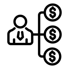 Trader icon. Outline trader vector icon for web design isolated on white background