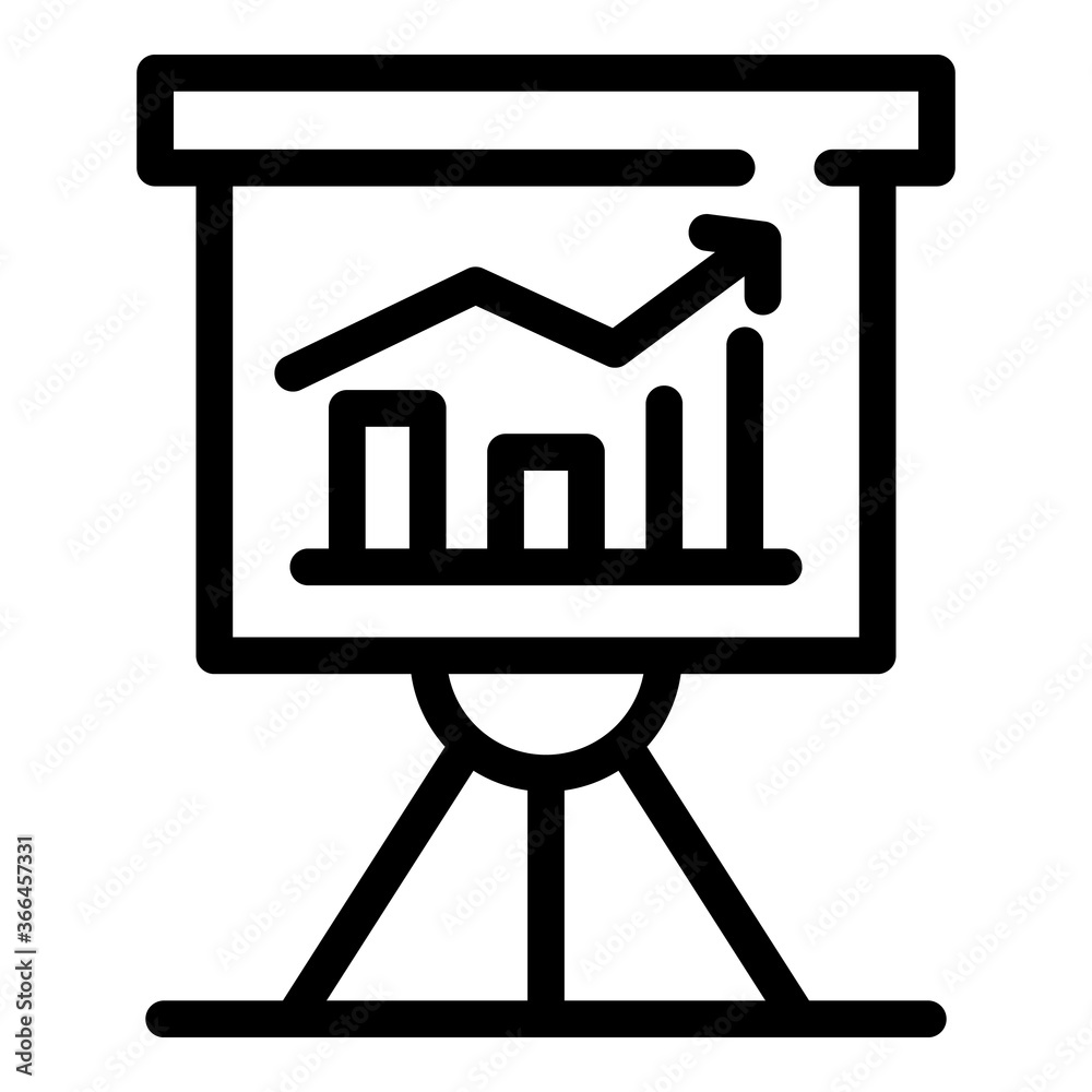 Poster trader banner graph icon. outline trader banner graph vector icon for web design isolated on white b