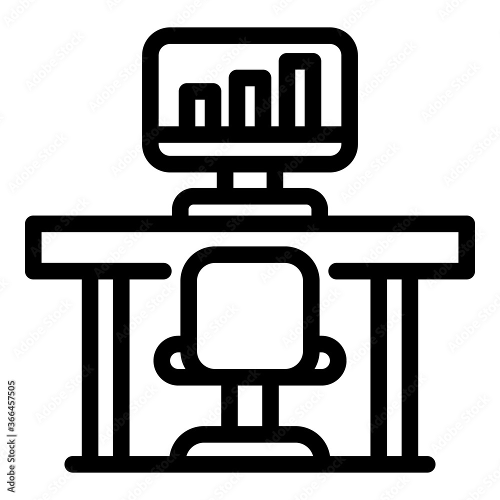 Poster trader home desktop icon. outline trader home desktop vector icon for web design isolated on white b