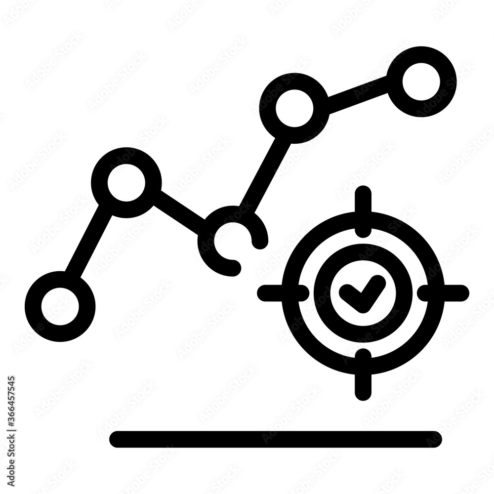 Poster trader graph target icon. outline trader graph target vector icon for web design isolated on white b