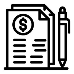 Trader documents icon. Outline trader documents vector icon for web design isolated on white background