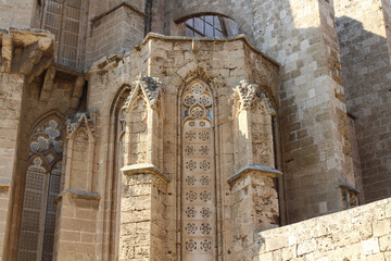 Fragment of the wall of the Lala Mustafa Pasha Mosque (former St. Nicholas Cathedral). Famagusta. Cyprus.