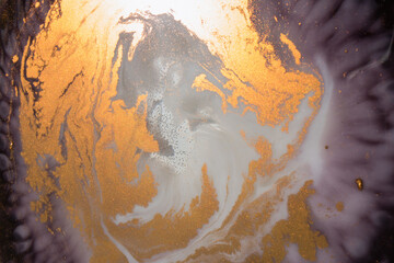 Part of original resin art (epoxy resin) painting. Marble texture. Fluid art for modern banners, ethereal graphic design.Abstract ethereal red and white swirl.