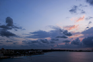The fantastic sunset of Nassau harbor,capital of Bahama.