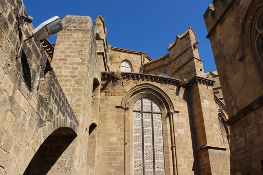 Fragment of the facade of the Selimiye Mosque in Nicosia.Cyprus.